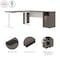 Bestar BESTAR Upstand 72W L-Shaped Electric Standing Desk in bark grey & white 175852-000047 - alternate 2